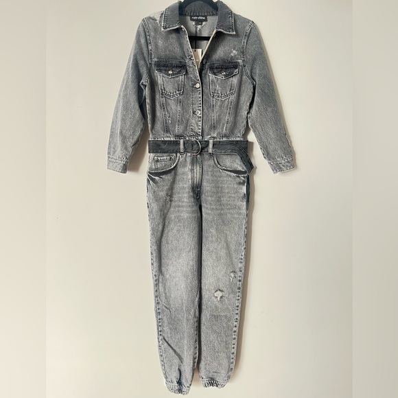 NWT Retrofete Renee Denim Jumpsuit in Slate Grey - Picture 8 of 15